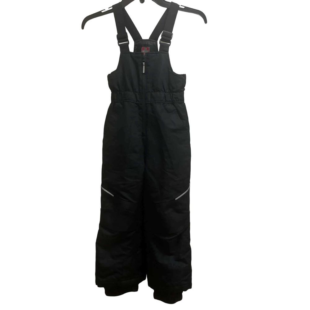 SwissTech Snow Bib Overalls XS Black Insulated Ski Snowboard Winter Pants Kids